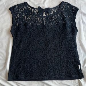 Gilly Hicks navy lace blouse